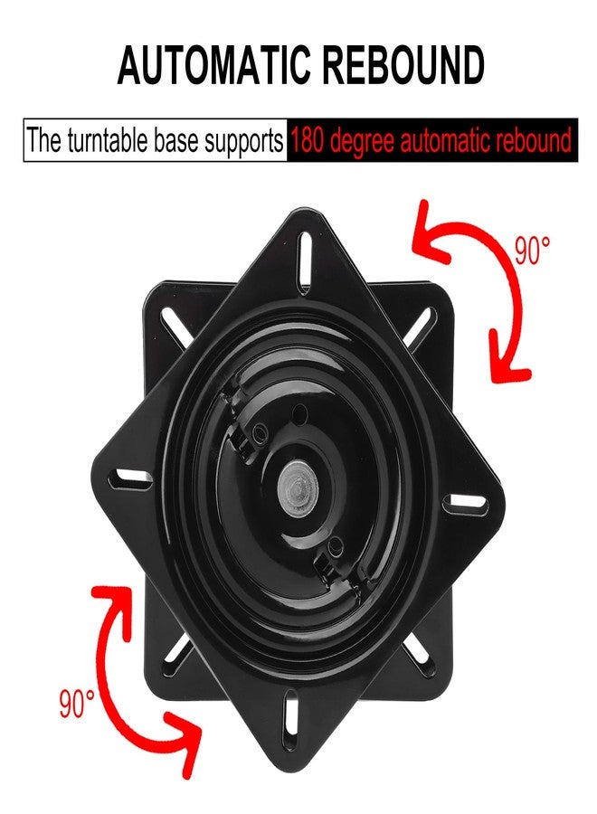 CHEOTIME 7 inch Bar Stool Swivel Plate, 360° Square Rotating Swivel Plate Chair Turntable Base Automatic Rebound Stool Rotating Base Turntable Hardwares for Home Bar Office - Image 5